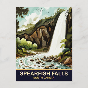 Spearfish Falls, South Dakota, Vintage Travel Postkarte