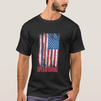 Spearfisher America Flag Spear Spearfish H T-Shirt