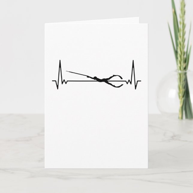 Spearfishing Heartbeat Diving Gift Karte (Vorderseite)