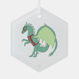 Spearmint der grüne winterliche fantastische Drach Ornament Aus Glas