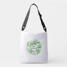 Spearmint Green Floral Wreath Bridesmaid Tote Bag Tragetaschen Mit Langen Trägern