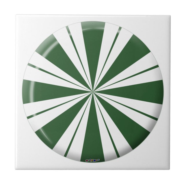 Spearmint Stripe Candy Fliese (Vorderseite)