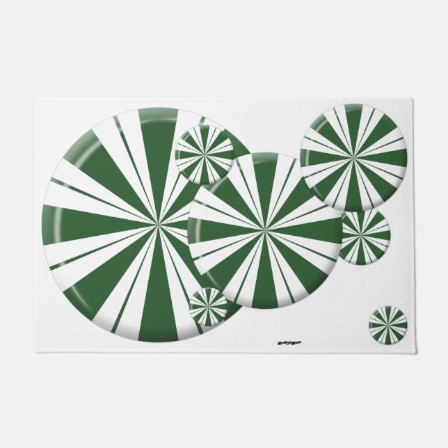 Spearmint Stripe Candy Fußmatte (Vorderseite)