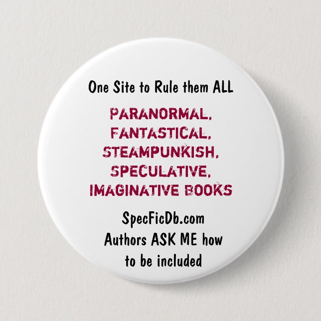 SpecFicDB Button (Vorderseite)