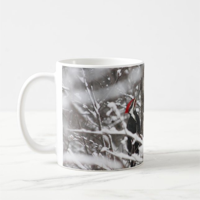 Specht im Winter Kaffeetasse (Links)
