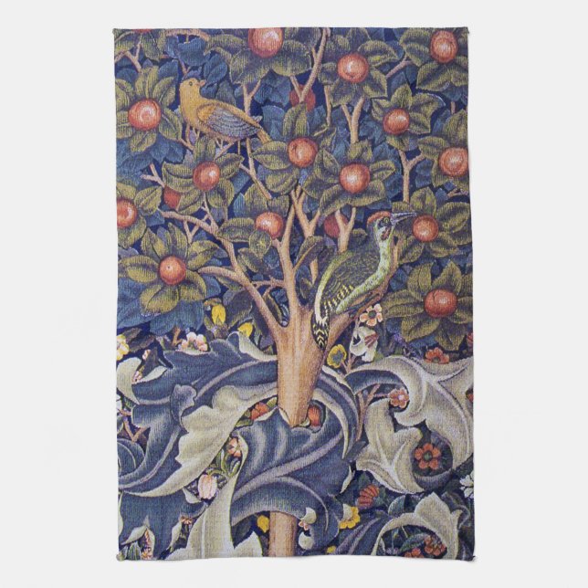 Specht, William Morris Geschirrtuch (Vertikal)