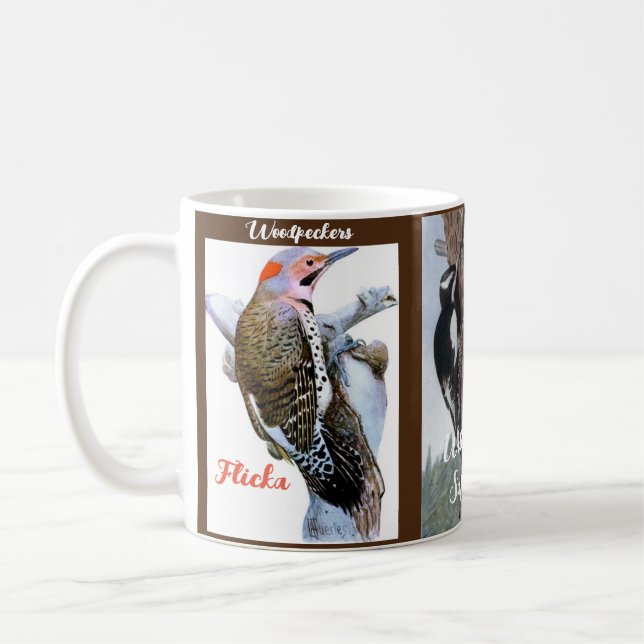 "Spechte bei der Arbeit" Kaffeetasse (Links)
