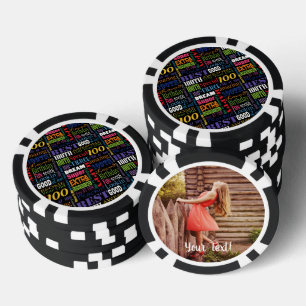 Special 100. Geburtstagspartei Personalisiert Mono Pokerchips