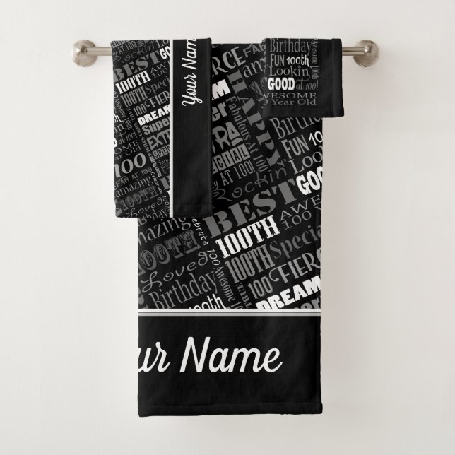Special 100th Birthday Party Personalized Gifts  Badhandtuch Set (Insitu)