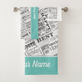 Special 100th Birthday Party Personalized Ohrts Badhandtuch Set