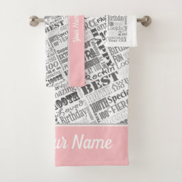 Special 100th Birthday Party Personalized Ohrts Badhandtuch Set