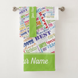 Special 100th Birthday Party Personalized Ohrts Badhandtuch Set