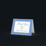 Special 1 Bat Mitzvah Blue Gold geflochten Dankeskarte<br><div class="desc">Bat Mitzvah Blue Gold Dankeschön Karte</div>