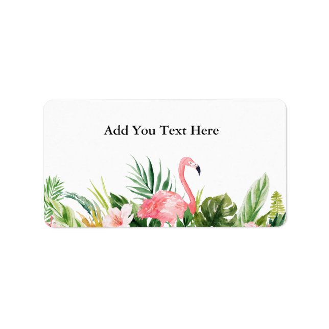 Special 1 - Tropischer Flamingo Adressaufkleber (Vorne)