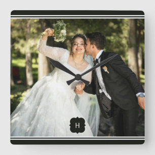 Spécial Ajouter Photo Mariage Horloge murale