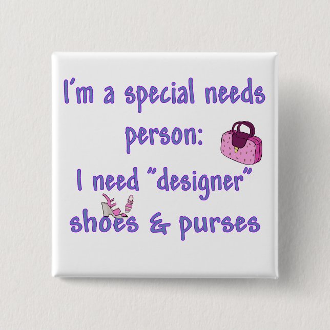 Special-Bedarf - Designer-Schuhe u. Geldbeutel Button (Vorderseite)