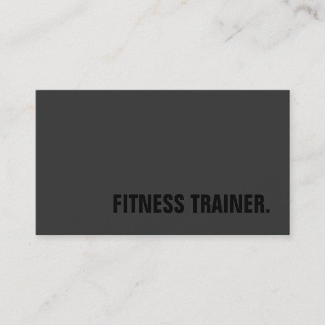 Special Black Out Grau Fitness Trainer Trendy Visitenkarte (Vorderseite)