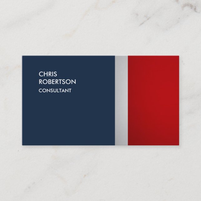 Special Colorful Red Gray Navy Blue Visitenkarte (Vorderseite)