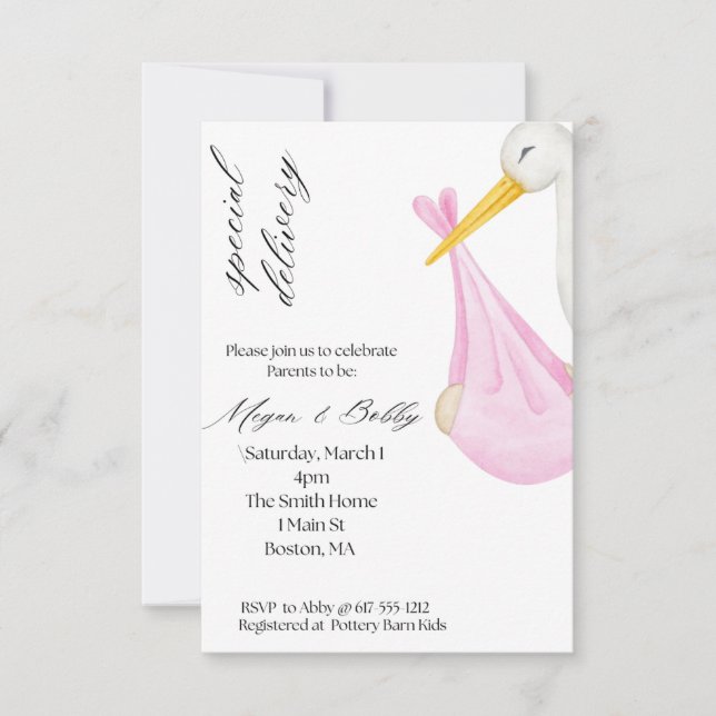 Special Delivery Girl Einladung (Vorderseite)