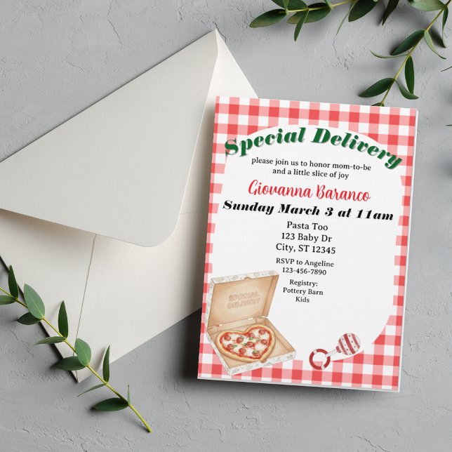 Special Delivery, Pizza Baby Shower Invitation Einladung (Von Creator hochgeladen)