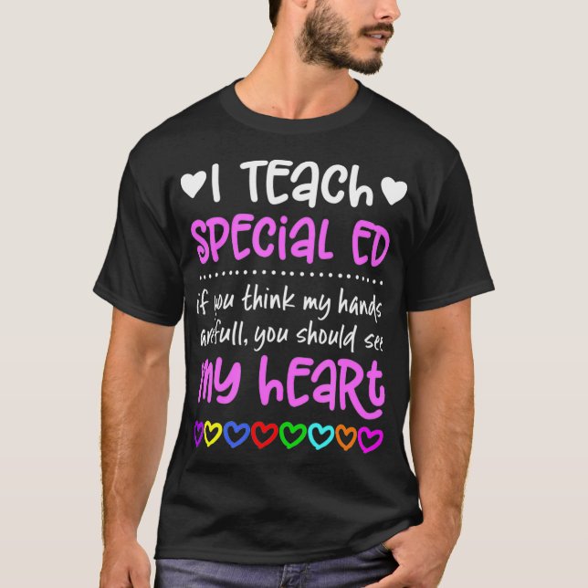 Special Ed Teacher Tshirt Mains Cadeau Full Heart  (Devant)