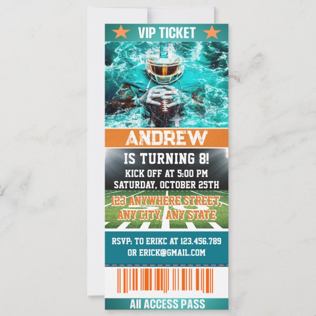 Special Edition Football Ticket Geburtstag Einladung (Vorderseite)