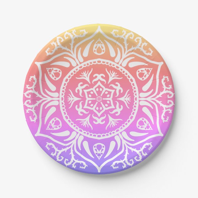 Special Edition Rosenn Mandala Pappteller (Vorderseite)
