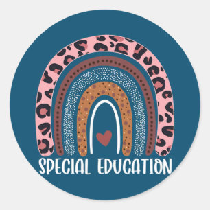 Special Education Teacher SPED Leopard Boho Runder Aufkleber