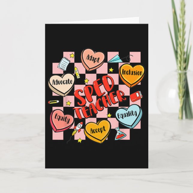 Special Education Teacher Valentine Conversation H Karte (Vorderseite)