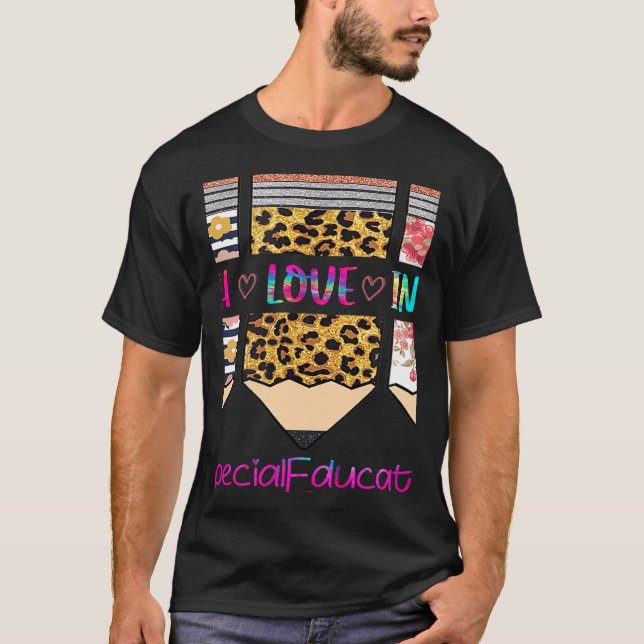 Special Education Tie Dye Teach Love Inspire Penci T-Shirt (Vorderseite)