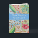 Special Friend Geburtstagsgrüße Karte<br><div class="desc">Seashell Szene glücklichen Geburtstag. Wasserfarbe mit schönen Farbakzenten.</div>