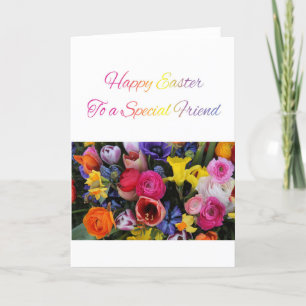 Special Friend Happy Osterspringblume Blumenstrauß Feiertagskarte