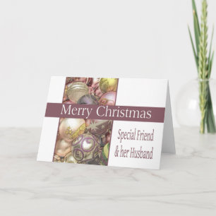 Special Friend & ihr Ehemann Frohe Weihnachtskarte Feiertagskarte