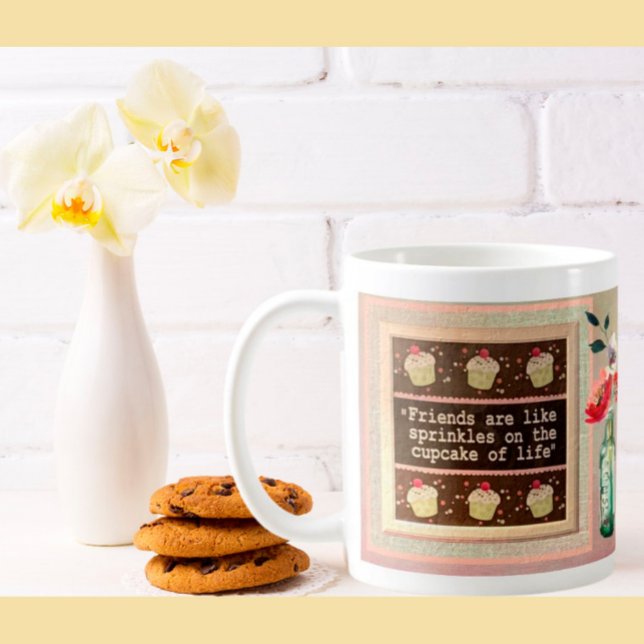 Special Friend Message Floral Bouquet Kaffeetasse (Von Creator hochgeladen)