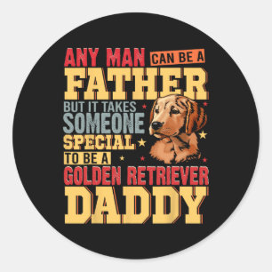 Special Golden Retriever Daddy Vathers Day Dog Lov Runder Aufkleber