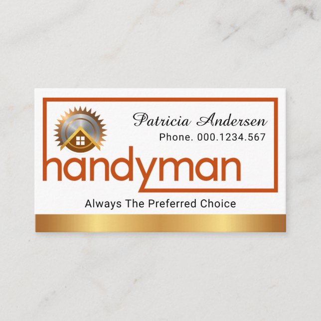 Special Handyman Frame Home Repairs Visitenkarte (Vorderseite)
