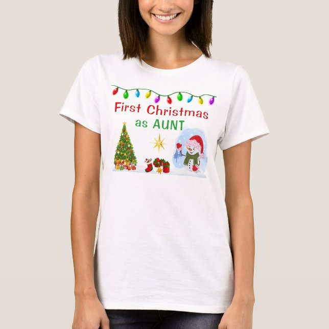 Special Order First Christmas as Aunt Shirt (Vorderseite)