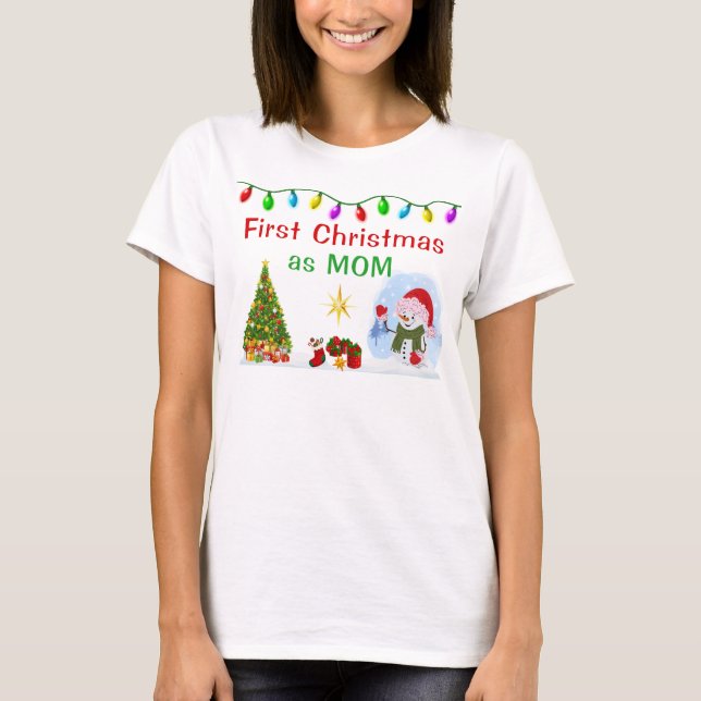 Special Order, First Christmas as Mom Shirt (Vorderseite)