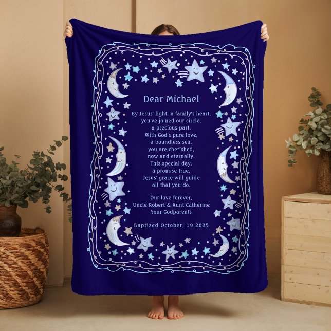 Special Prayer for Baby Boy Baptism Fleece Blanket (Von Creator hochgeladen)