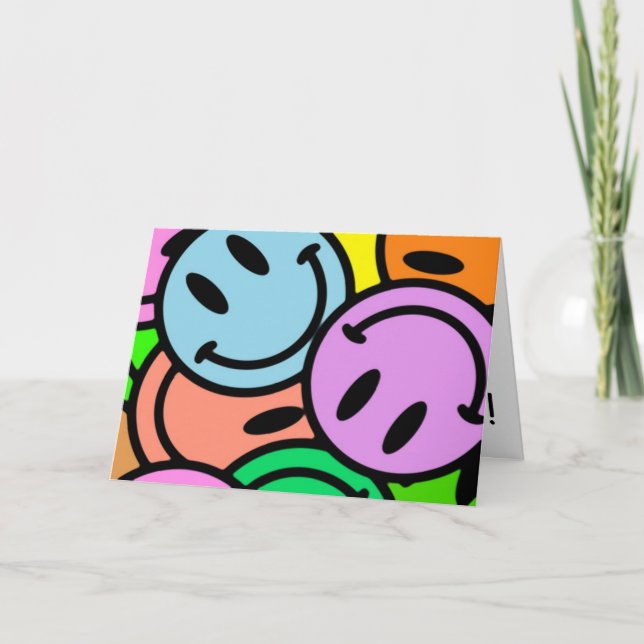 Special Rainbow Smiley Dankeschön Karte (Vorderseite)