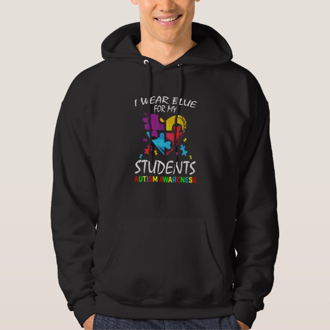 Special Sped Teacher Blue For Student Autism Jigsa Hoodie (Vorderseite)