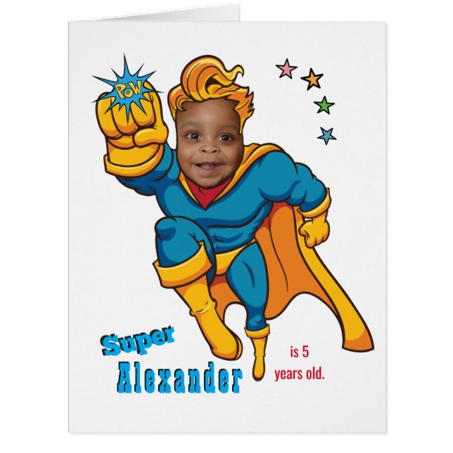 Special Superheld Phantastisch Flying Foto Geburts (Vorderseite)