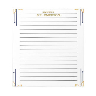 Special Teacher Lined Paper From The Desk Of  Notizblock