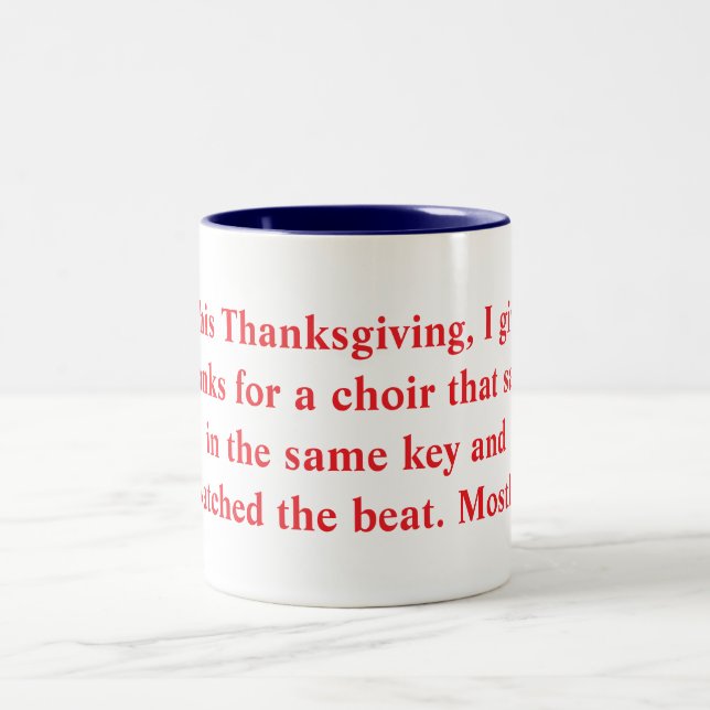 Special thanksgiving mug for organists zweifarbige tasse (Mittel)