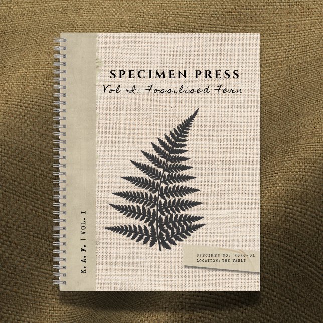 Specimen Press: Fossil Fern Linen Look Organic Notizbuch (Von Creator hochgeladen)