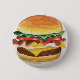 Speck-Ei u. Cheeseburger-Knopf Button