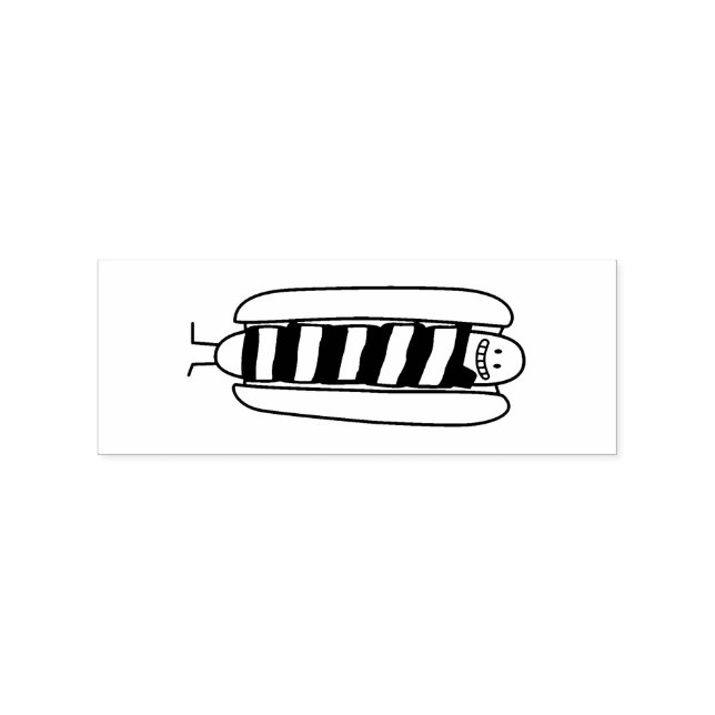 Speck eingewickelte Hotdog-Würstchen-Dackel Gummistempel (Prägung)