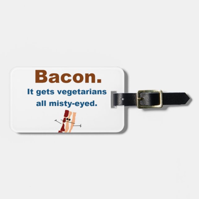 Speck erhält Vegetarier verklärt Gepäckanhänger (Vorderseite horizontal)