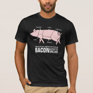 Speck ist Glück-lustiges Schwein-Metzger-Diagramm T-Shirt