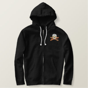 Speck-Knochen-Ei-Schädel-Stickerei Bestickter Hoodie